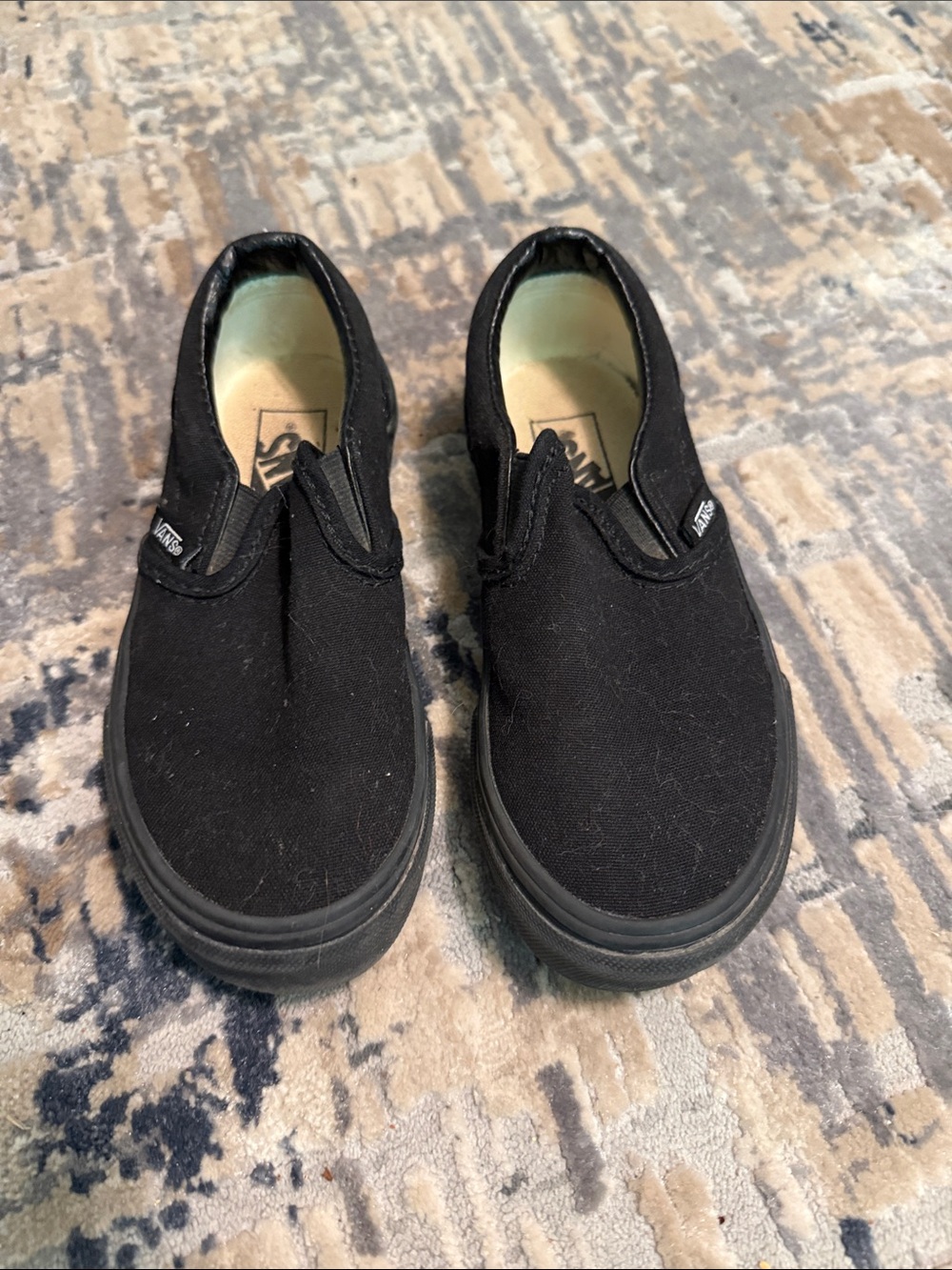 Vans Kids Black Slip-On Canvas Sneakers
